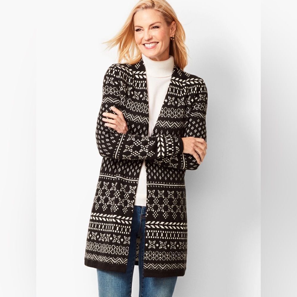 Talbots small petite cardigan black sweater